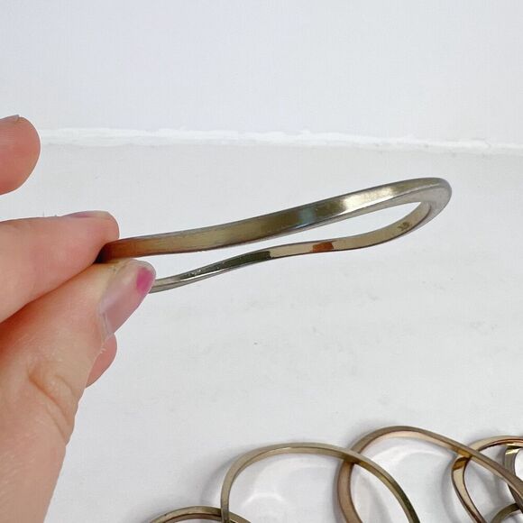 Gold Irregular Asymmetrical Bangle Set Bracelets Boho Chic Bohemian - Picture 3 of 5